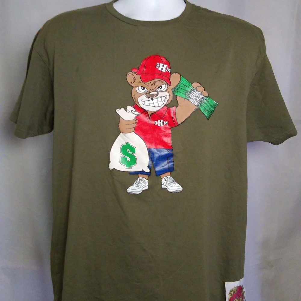 3HM Youth / Mens Dark Green Tee T - Shirt